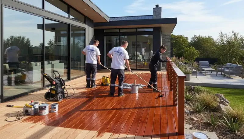 Professional deck staining and wood restoration in Allen, TX by expert house painters