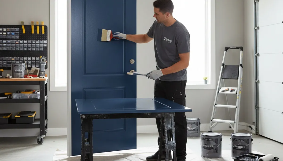 Professional door painting by expert house painters in Allen, TX enhancing curb appeal