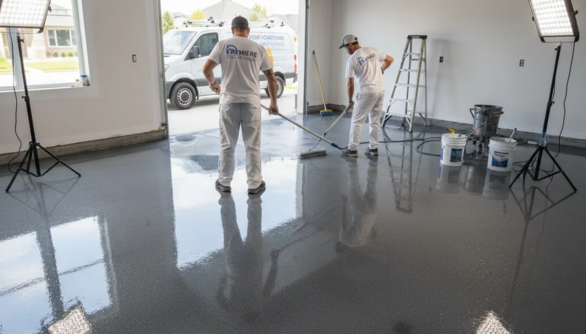 Professional epoxy garage floor coating in Allen, TX by expert house painters for lasting durability