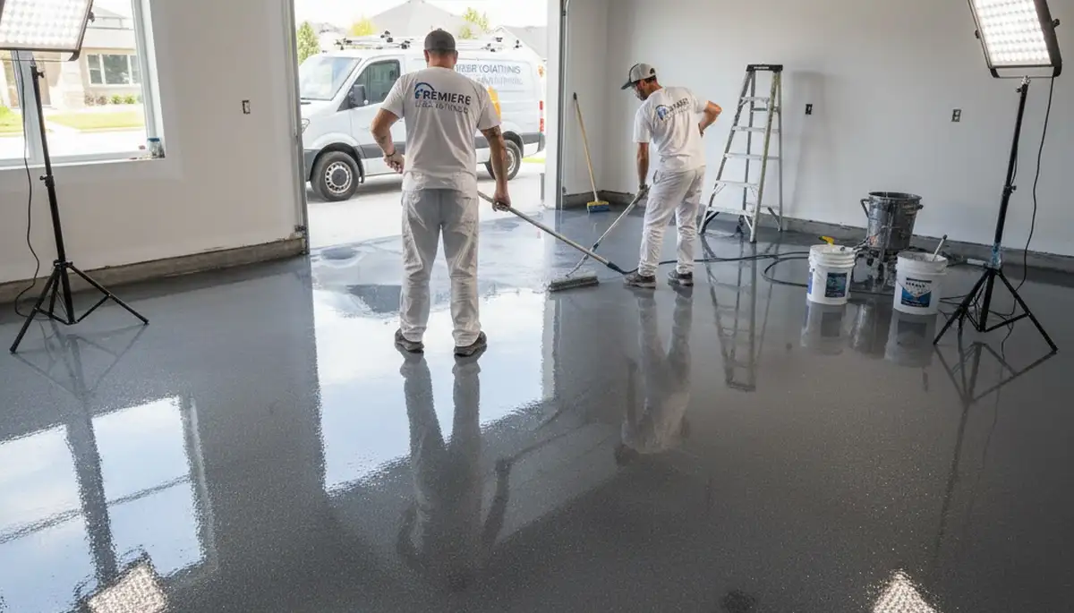 Professional epoxy garage floor coating in Allen, TX by expert house painters for lasting durability
