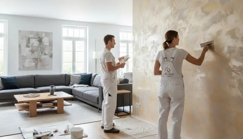 Professional faux painting and decorative wall finishes by expert painters in Allen, TX homes
