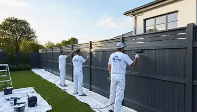 Professional fence painting by expert painters in Allen, TX protecting wood from sun and weather