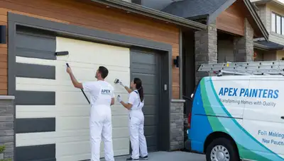 Professional garage door painting service in Allen, TX with durable, weather-resistant finish
