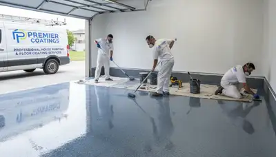 Professional garage floor epoxy coating in Allen, TX by expert house painters