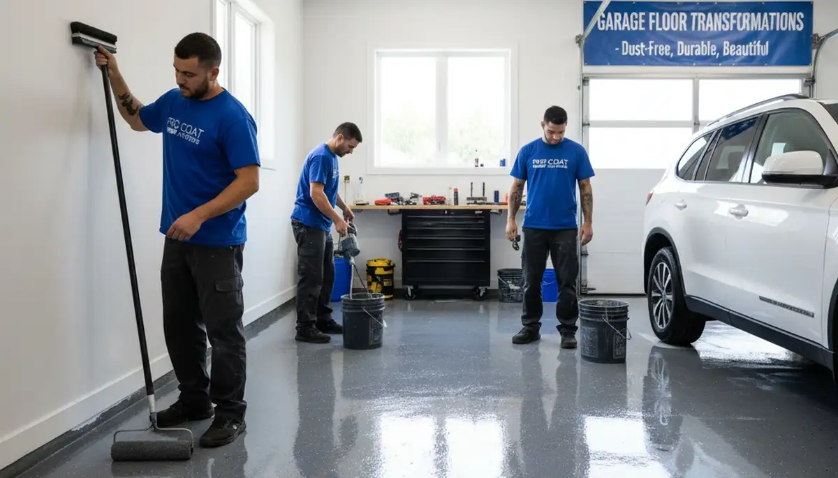 Professional garage floor epoxy coating in Allen, TX for durable, glossy, and easy-clean finish