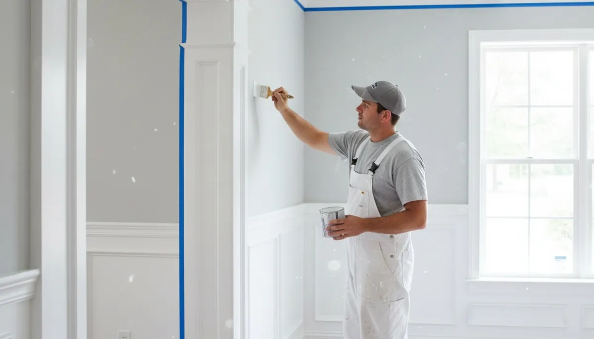 Professional interior trim painting with crisp lines and detailed finishes in Allen, TX home