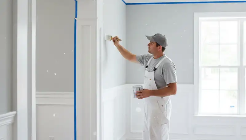 Professional interior trim painting with crisp lines and detailed finishes in Allen, TX home