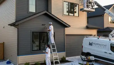 Professional siding painting on a home exterior in Allen, TX by local house painting experts