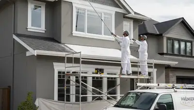 Professional trim and fascia painting on a home exterior in Allen, TX by expert house painters