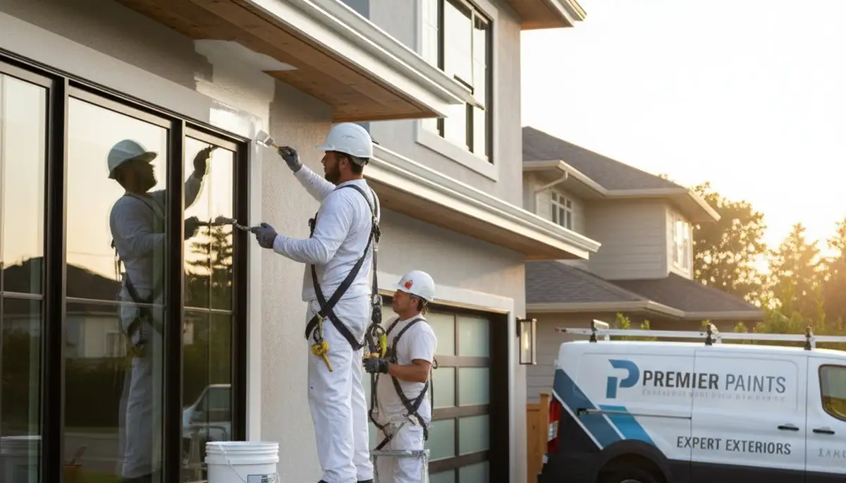 Professional trim and fascia painting on a home exterior in Allen, TX by expert house painters